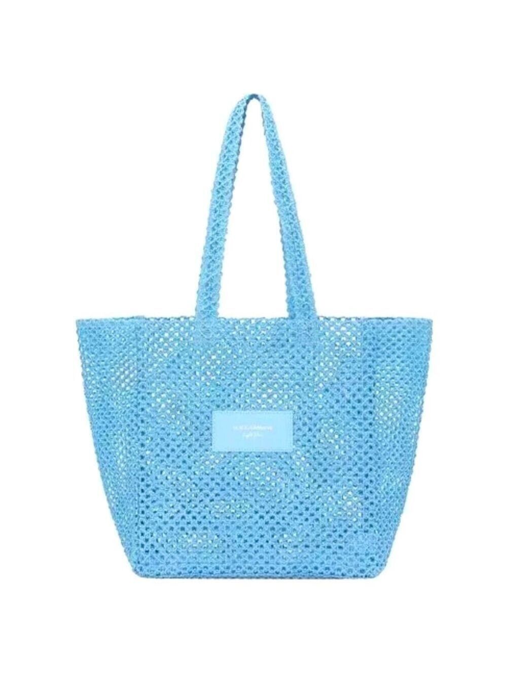 Dolce & Gabbana Light Blue Mesh Beach Tote Bag Blue New Authentic